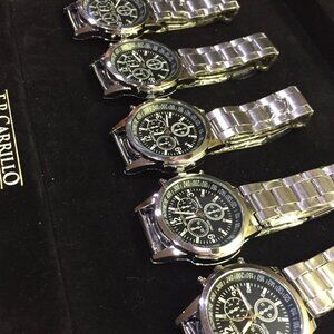 5 Business Men Quartz Watches - Black - Alloy Band